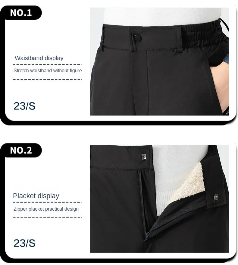 Pantalon élégant à doublure en polaire chaude