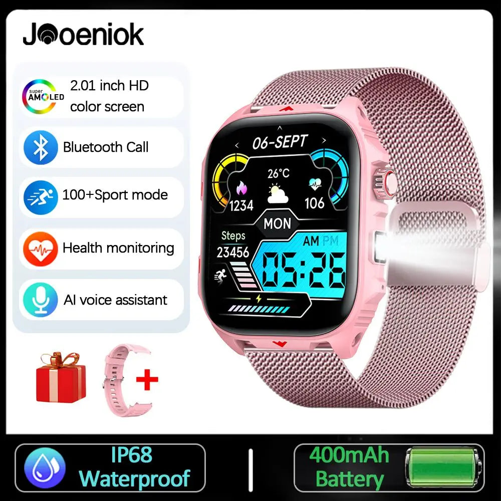 Montre Connectée Étanche avec Lampe LED Intégrée + Bracelet OFFERT