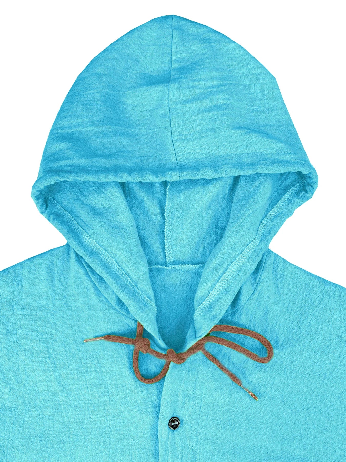 Chemise Décontractée Été 100% Coton à Capuche