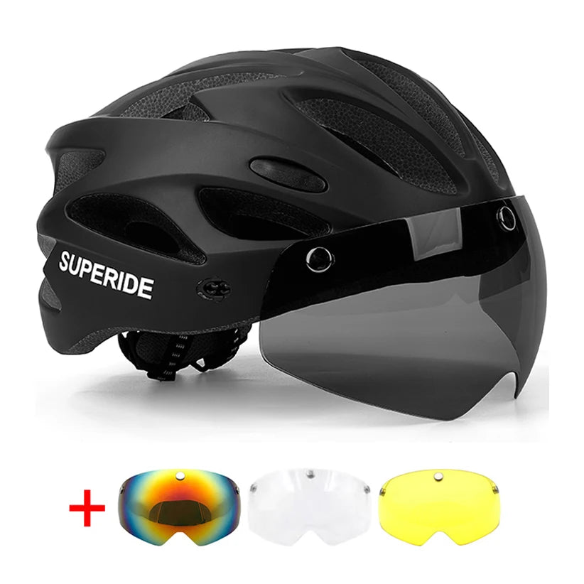Casque Vélo Ultra Léger avec 3 Visières Amovibles et magnétiques