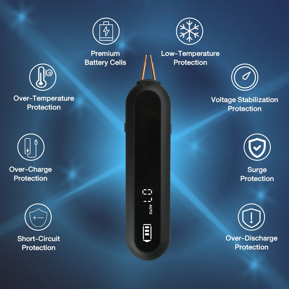 Soudeuse par Points Portable 18650 à 12 Niveaux — LED Intégrée