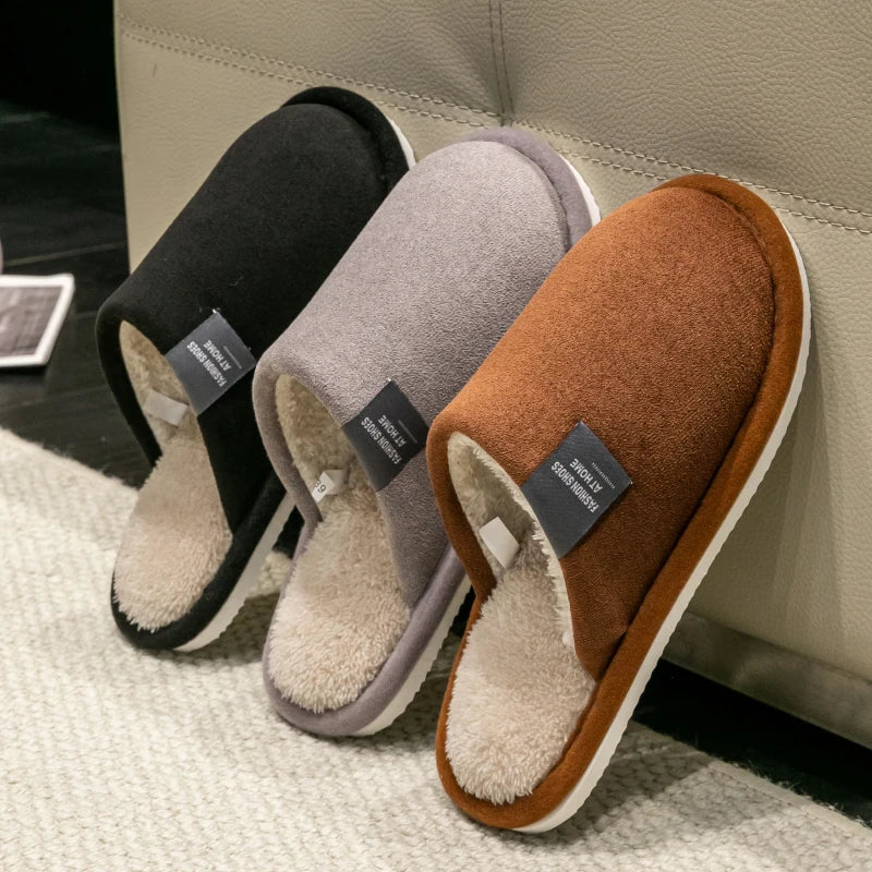 Chaussons d’Intérieur Homme en Suédine – Légers, Silencieux, Chauds & Antidérapants