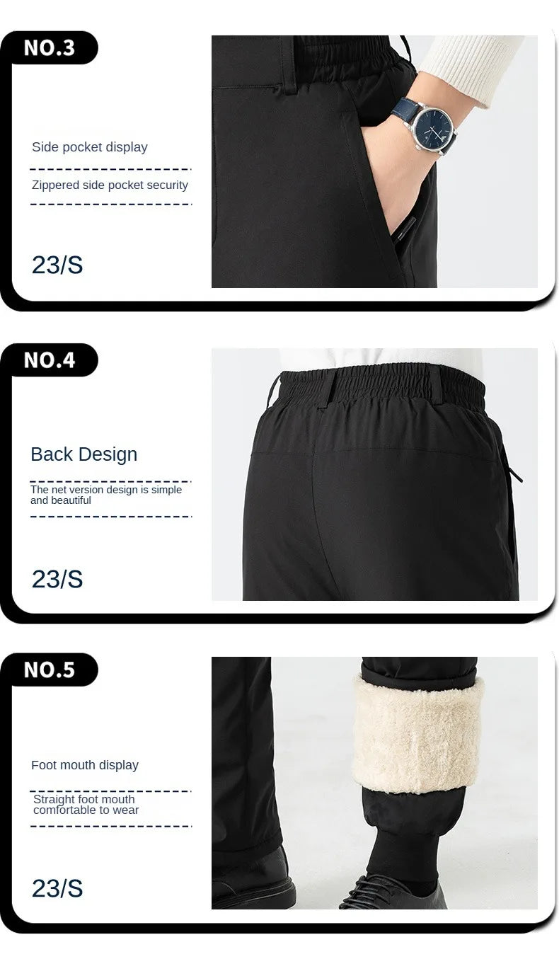 Pantalon élégant à doublure en polaire chaude