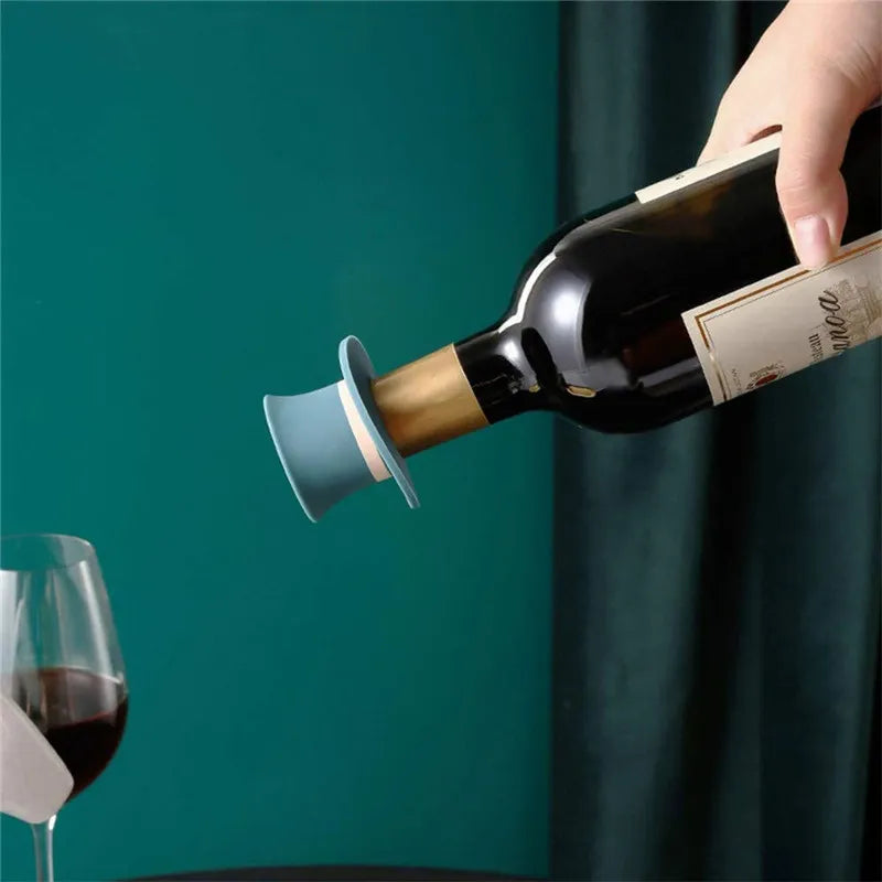 HatWine - 4x Bouchons en silicone réutilisables - Vin, Champagne...