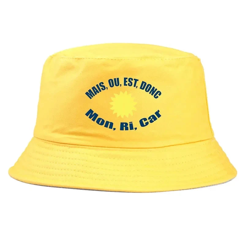 Chapeau Bob d'été Réversible "Mais, ou, est, donc, mon, ri, car"