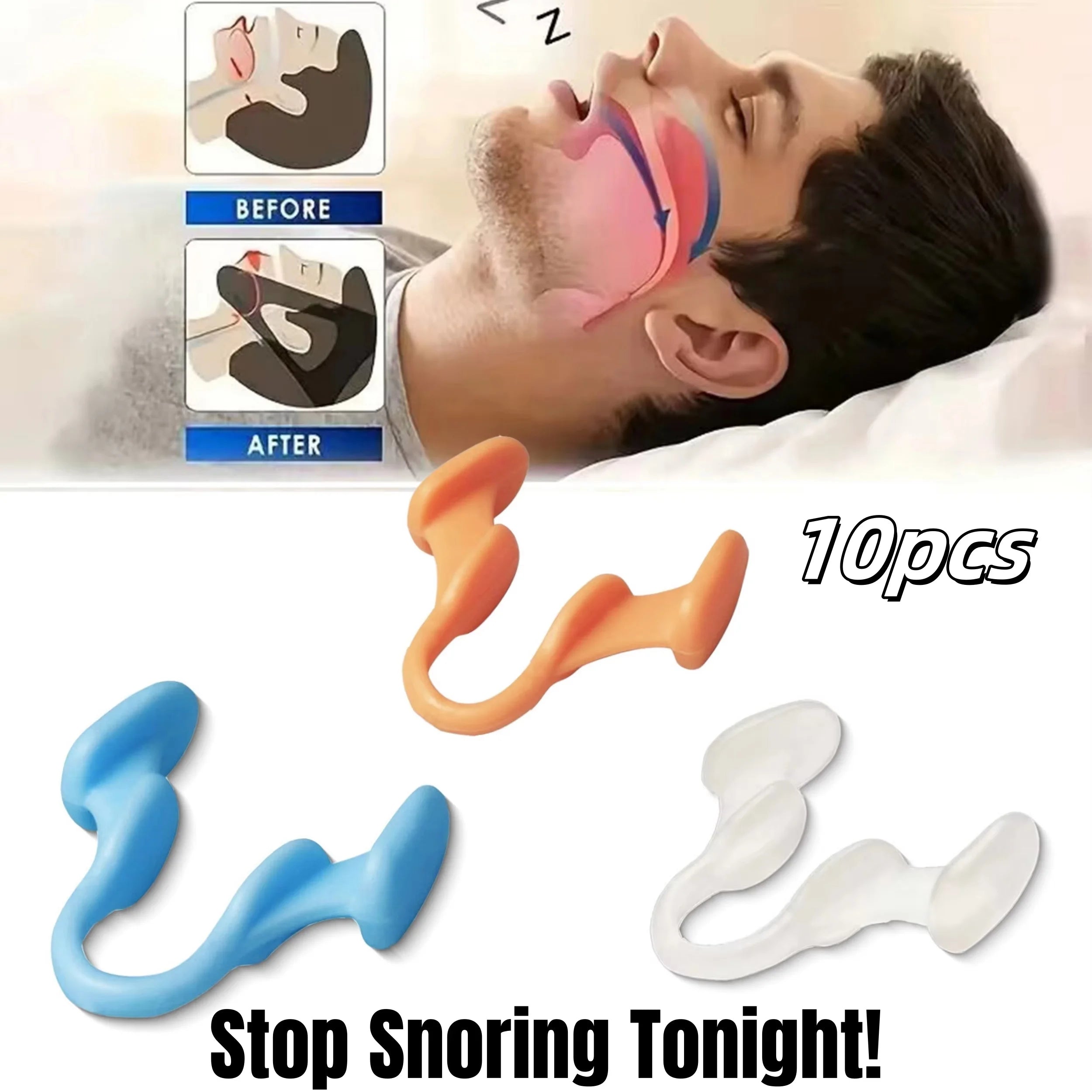 Lot de 4 Pince-Nez Anti-Ronflement - Sommeil de Qualité