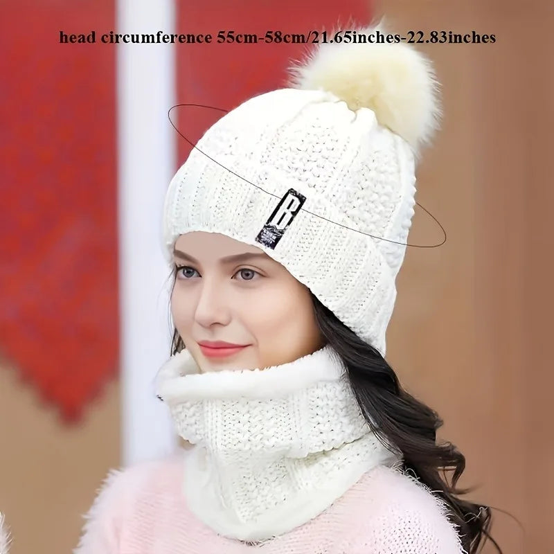 Ensemble Bonnet à Pompom & Cache-Cou - Femme