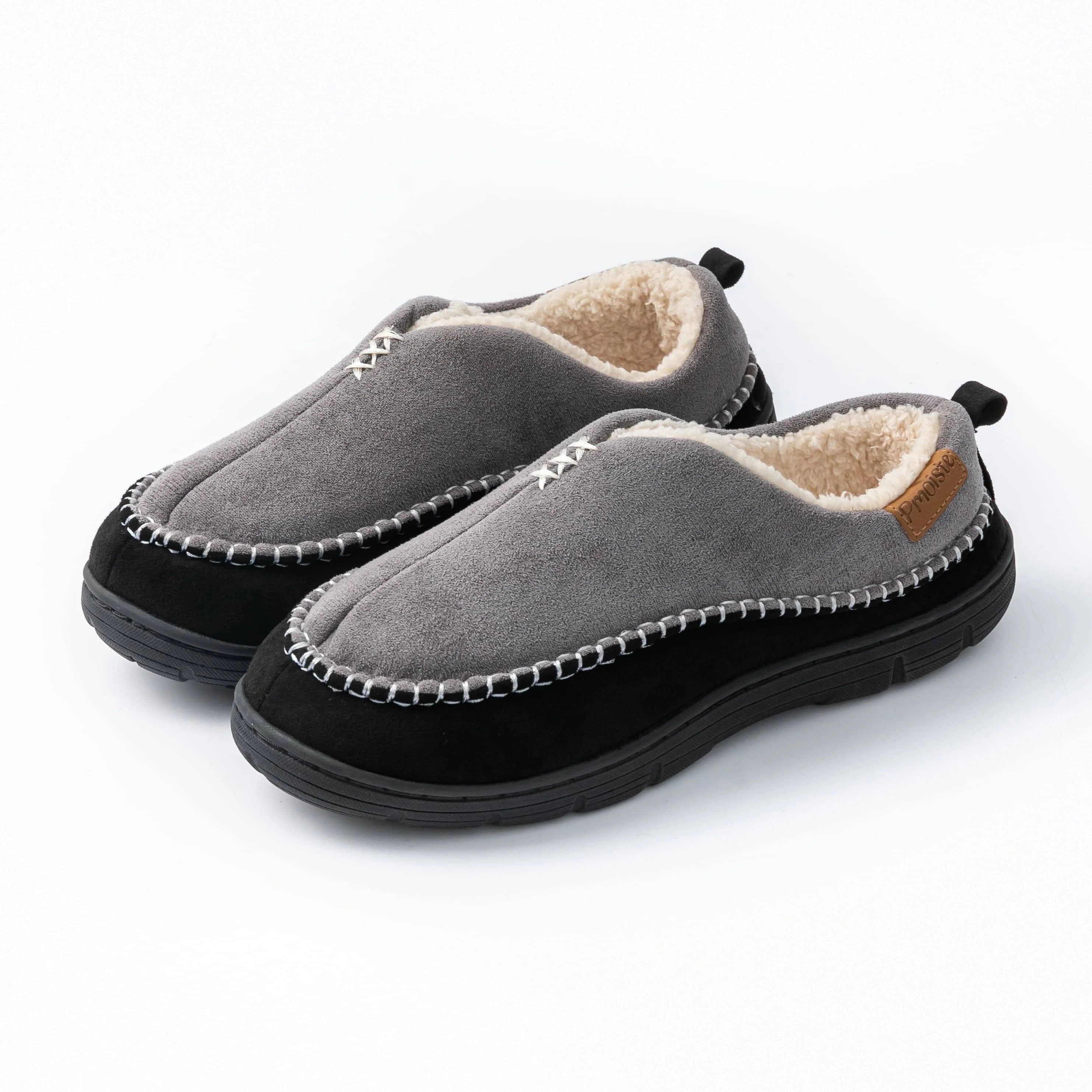Chaussons Bicolore en Peluche Chaude & Antidérapants - Homme