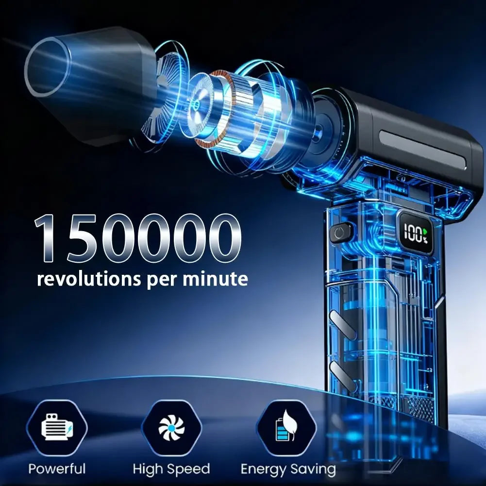 X8 Turbo Jet 150 000 tr/min – Souffleur d’Air Électrique et Nettoyeur de Poussière Portable