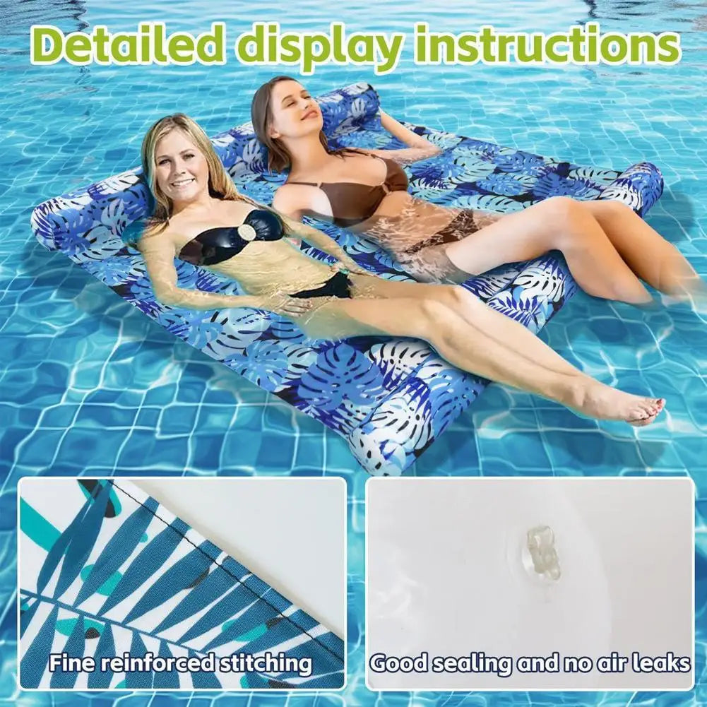 Chaise Longue Gonflable Flottante 2 Places – Grand Flotteur Double pour Piscine, Plage et Détente