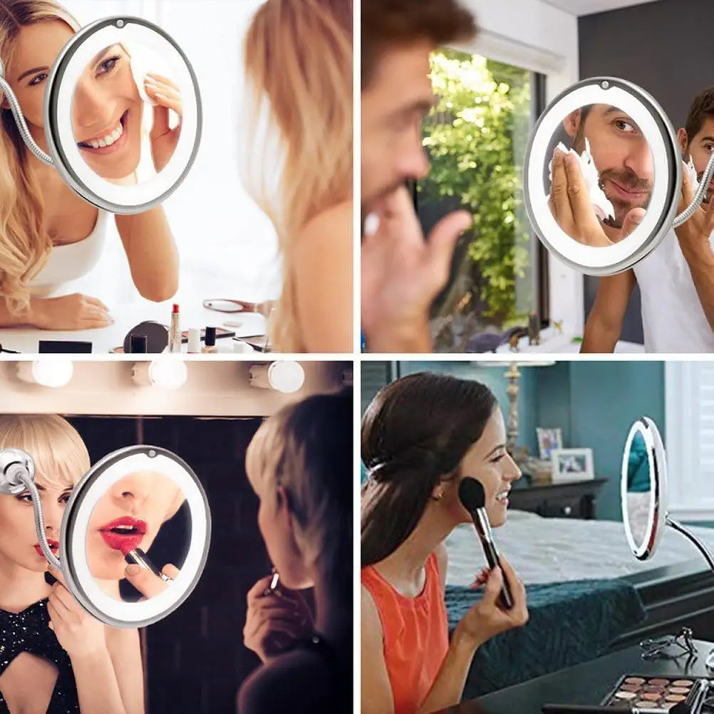 Miroir grossissant avec LED intégrée