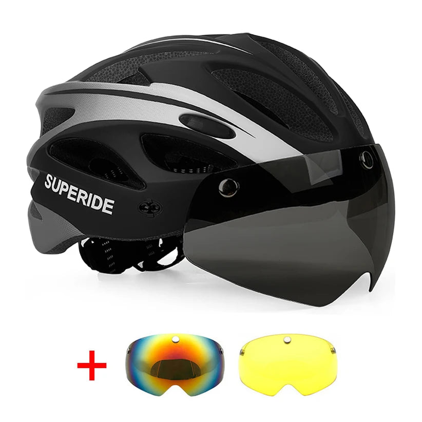 Casque Vélo Ultra Léger avec 3 Visières Amovibles et magnétiques