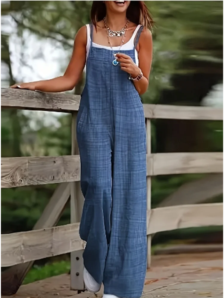 Combinaison Pantalon Décontractée d'Été à Fine Bretelles