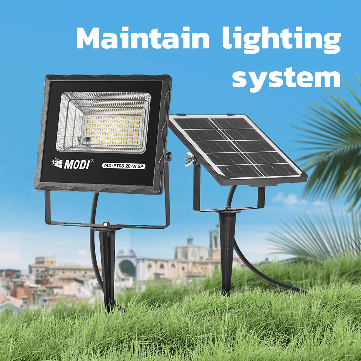 Projecteur Solaire Puissant 6500K Étanche
