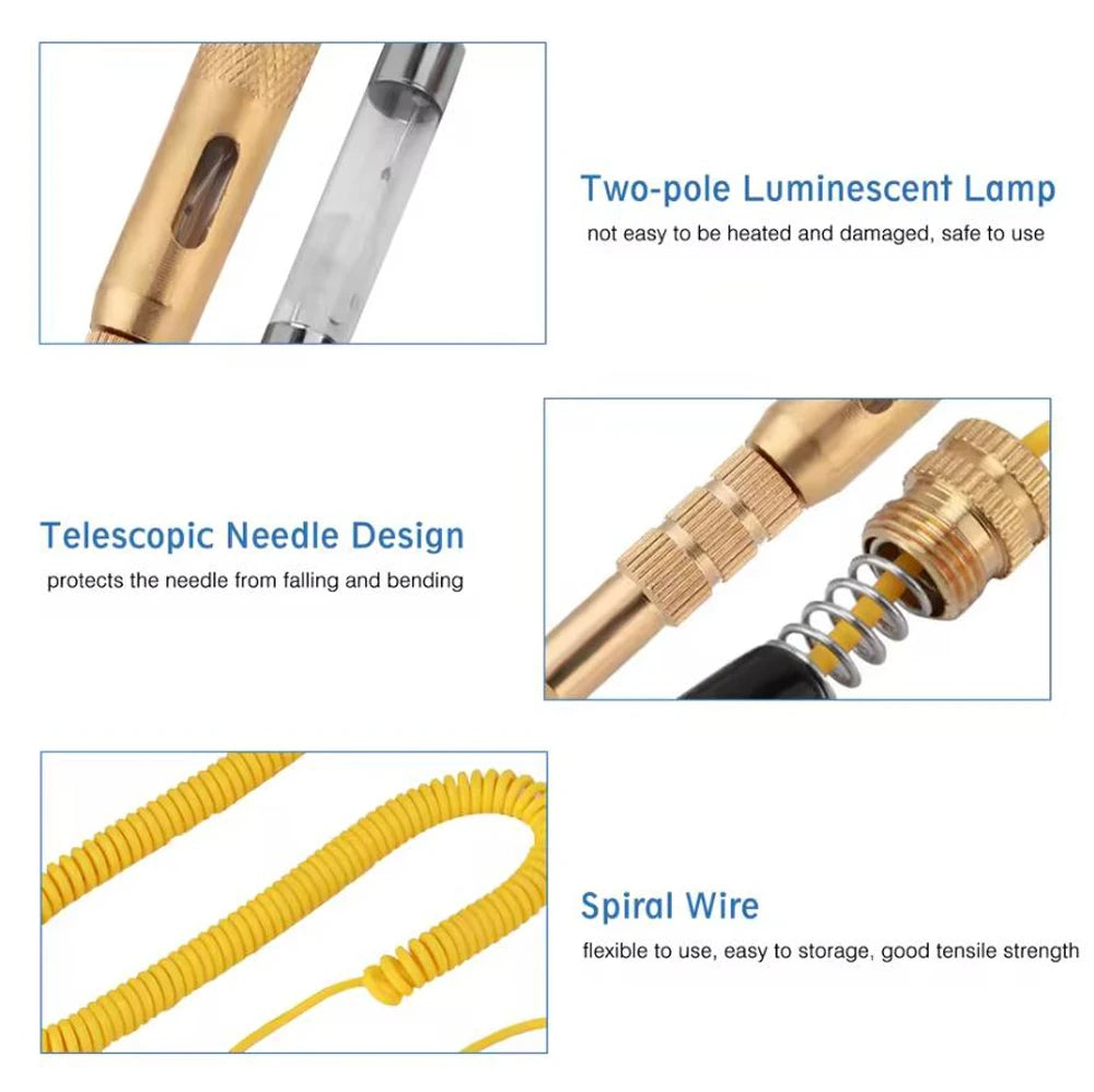 Stylo Testeur de Tension 6V/12V/24V – Test Circuit & Fusibles – Sonde Électrique avec Voyant