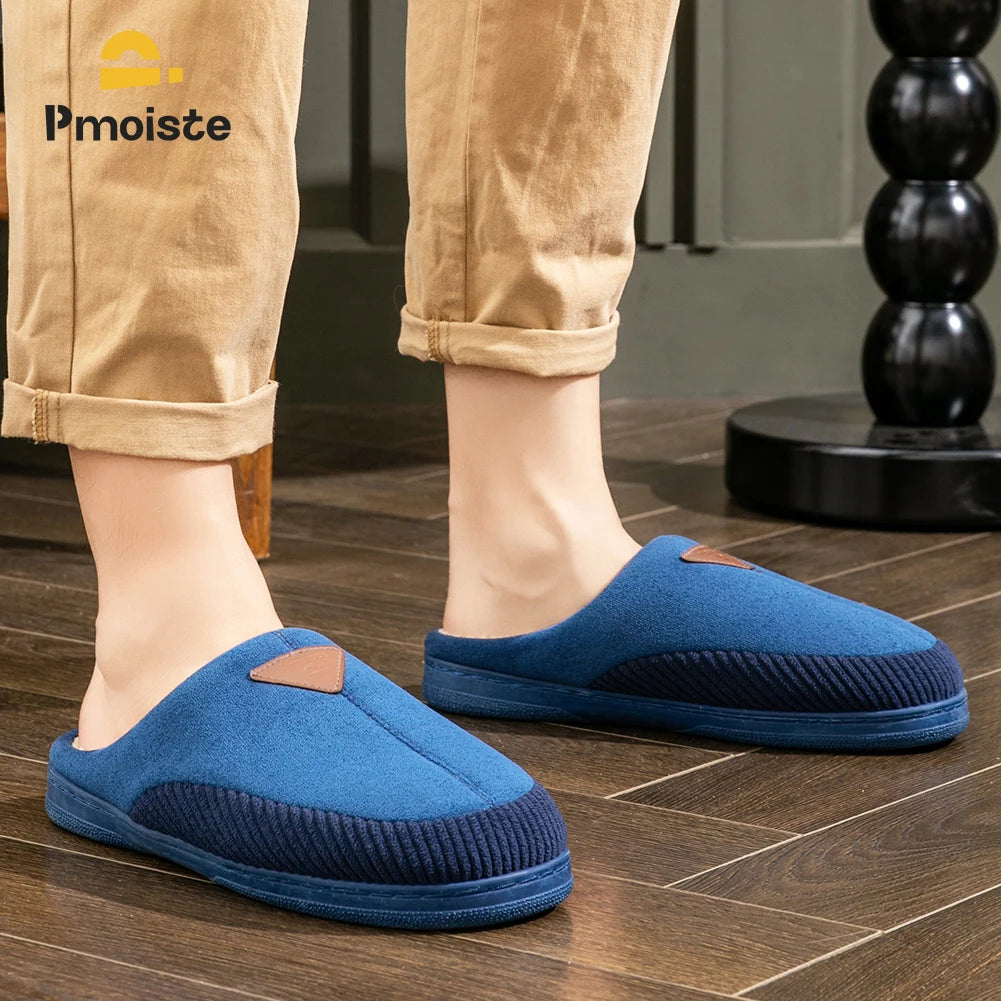 Pantoufles Homme Peluche douce à Mémoire de Forme & Antidérapantes TPR