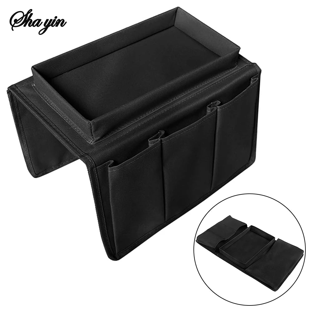 Organisateur Accoudoir Canapé à 6 Poches & Plateau