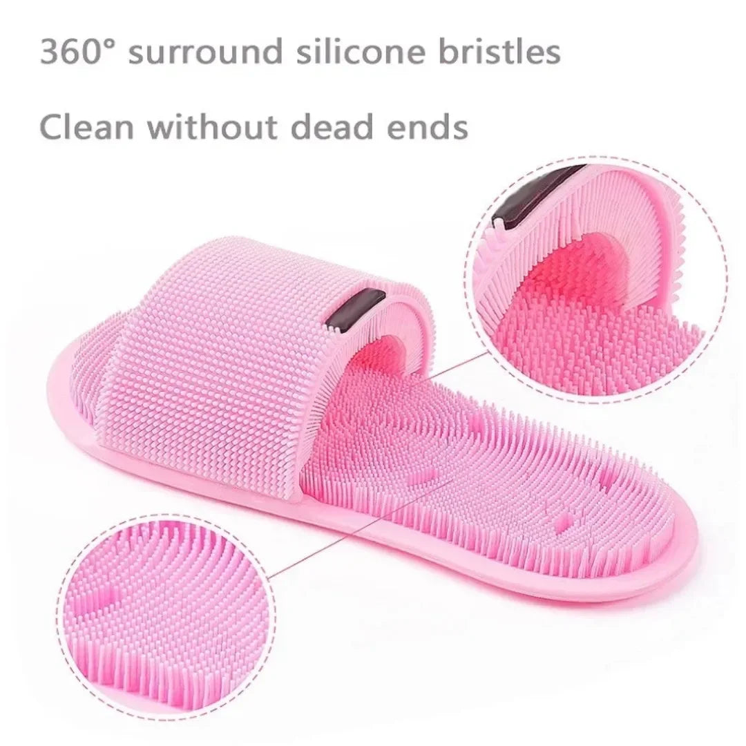 Pantoufle Lave-Pieds en Silicone – Brosse de Massage Exfoliante Antidérapante pour Douche