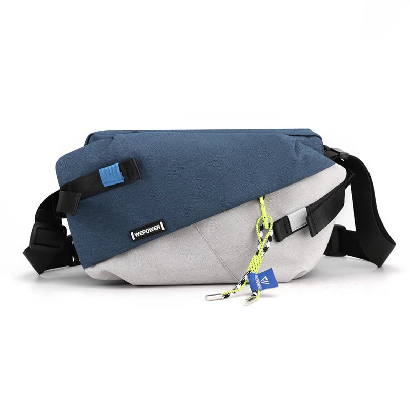 Sac Bandoulière Multi-Poches en Nylon Bicolore