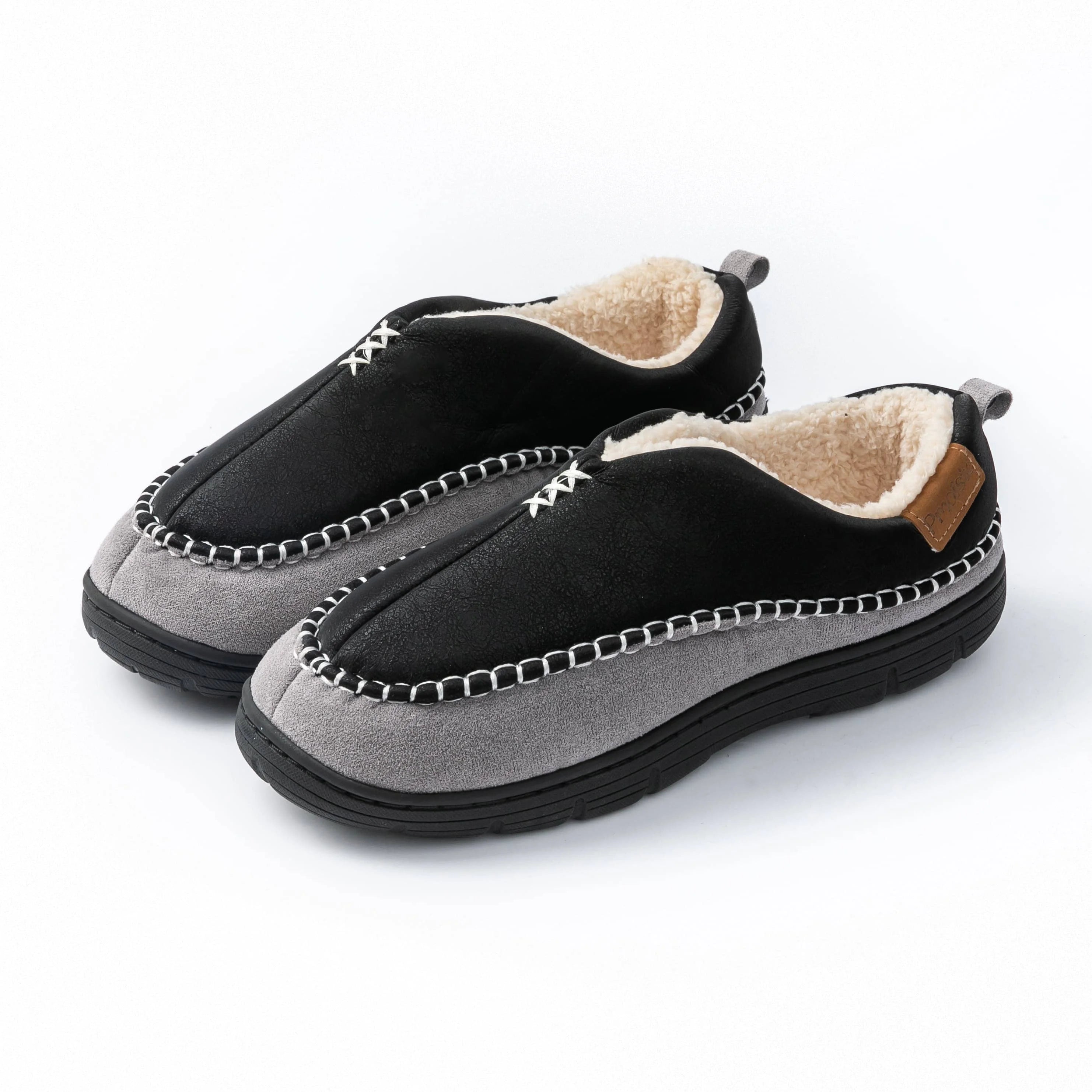 Chaussons Bicolore en Peluche Chaude & Antidérapants - Homme