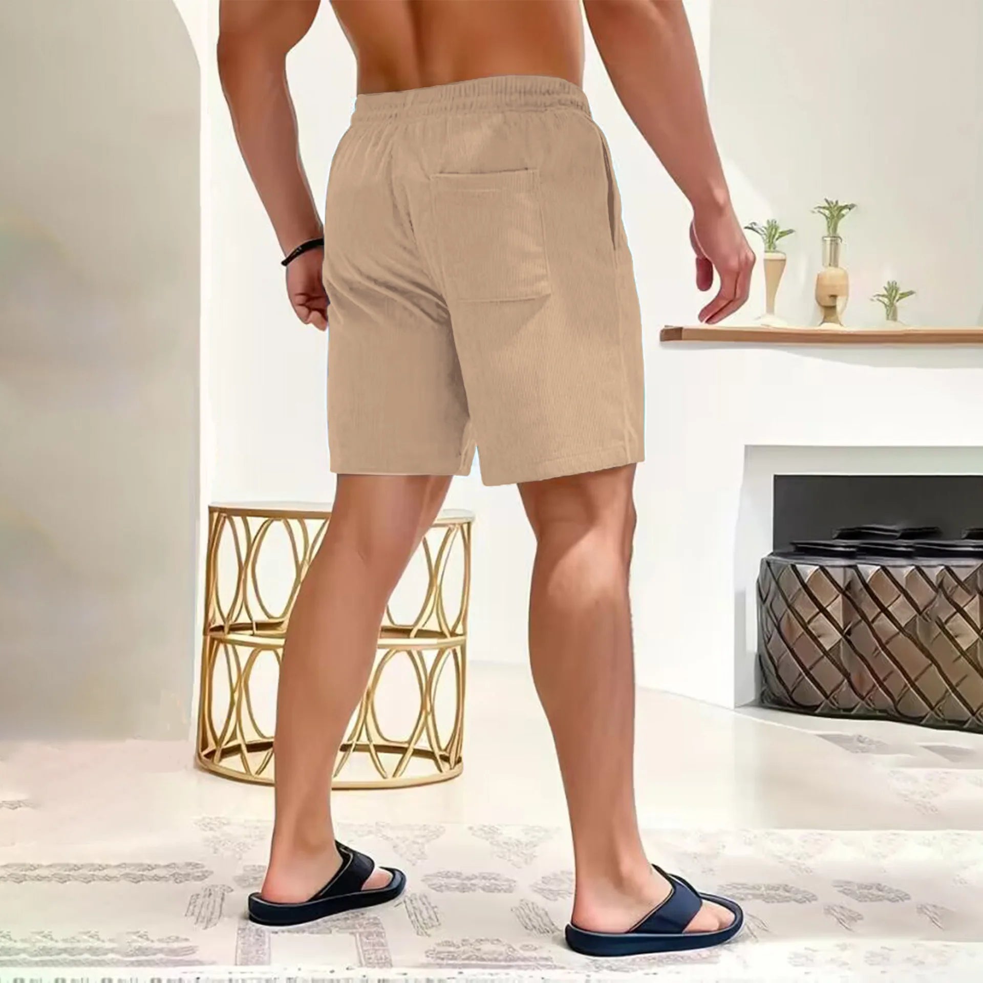 Short d'été léger velours côtelé pour homme