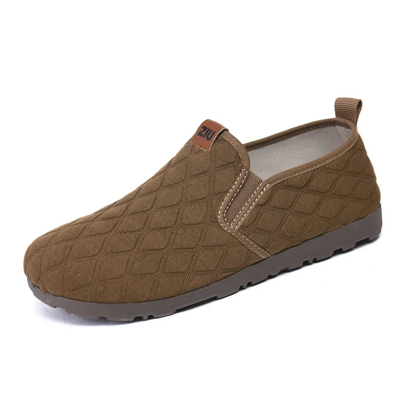 Chaussures Faciles à Enfiler Motif Losange - Femme