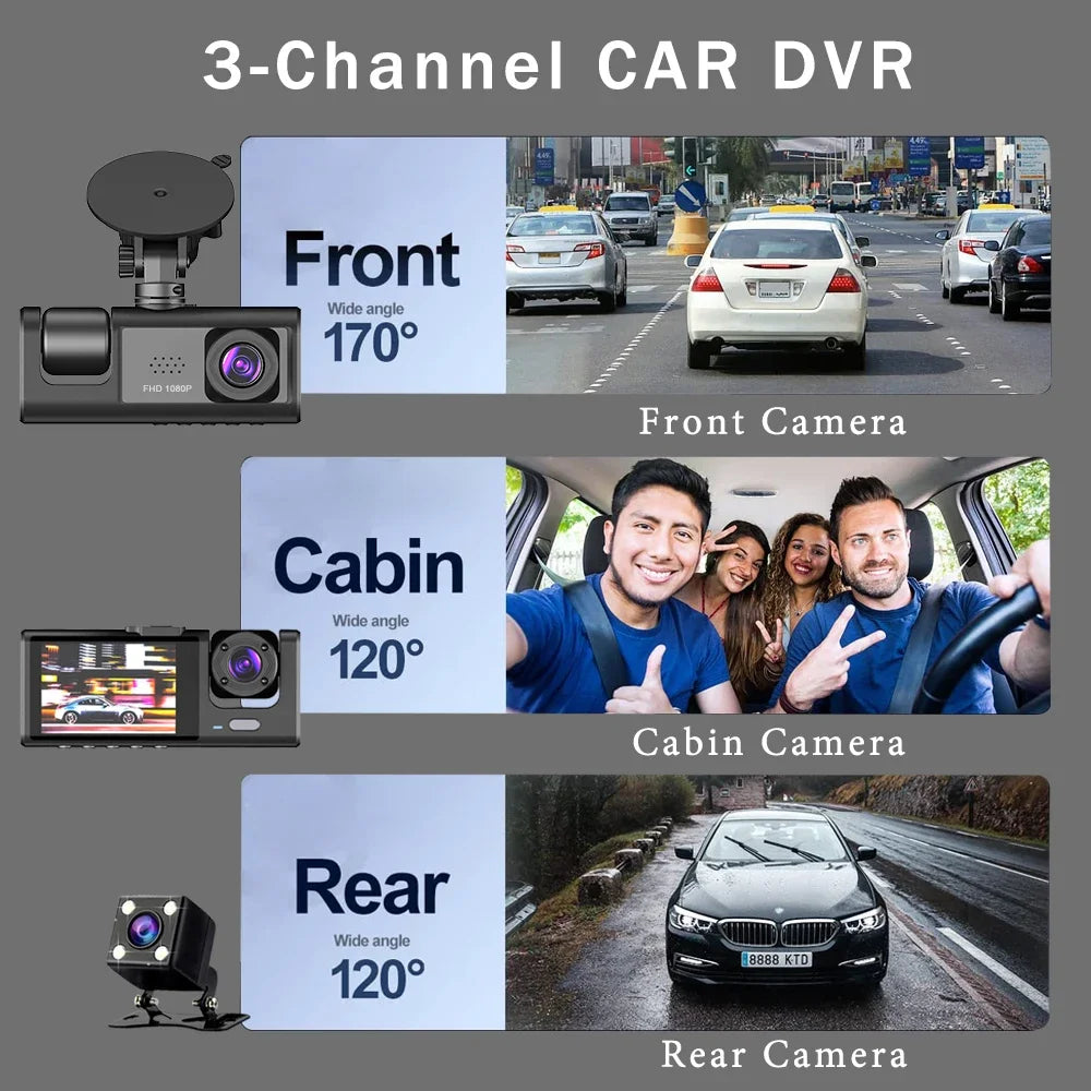 DASHCAM double objectif vision nocturne + carte SD 64gb