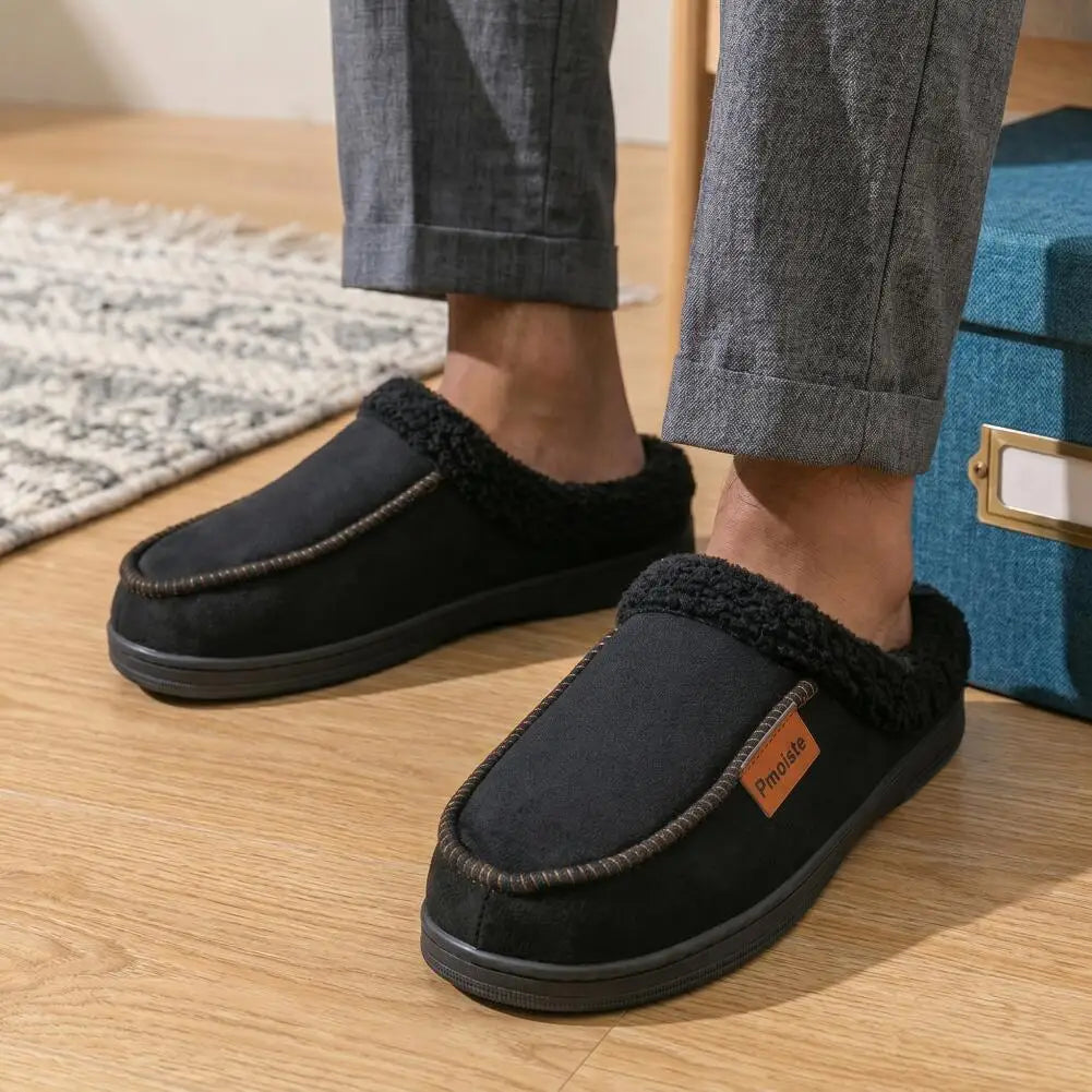 Pantoufles d’Hiver Homme en Daim – Chaudes & Confortables, Semelle TPR Antidérapante – Idéales pour la Maison