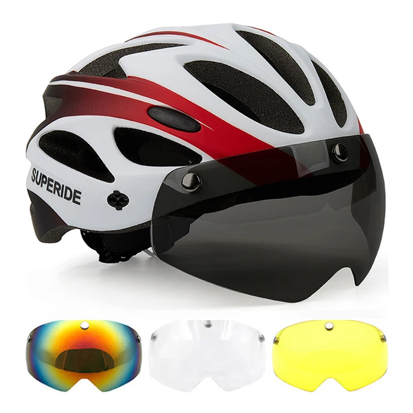 Casque Vélo Ultra Léger avec 3 Visières Amovibles et magnétiques