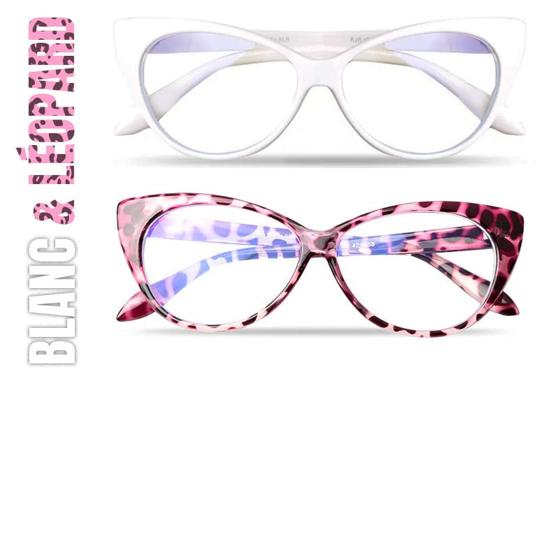 Lot de 2 Lunettes de lecture anti-lumière bleue - Monture œil-de-chat