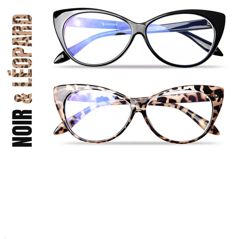 Lot de 2 Lunettes de lecture anti-lumière bleue - Monture œil-de-chat