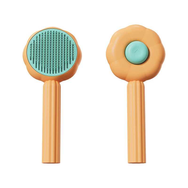 Brosse auto-nettoyante et massante pour poils d'animaux