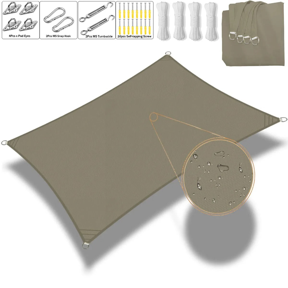 Kaki / 200cm x 200cm,Kaki / 250cm x 250cm,Kaki / 300cm x 300cm,Kaki / 360cm x 360cm,Kaki / 400cm x 400cm,Kaki / 200cm x 300cm,Kaki / 200cm x 400cm,Kaki / 200cm x 500cm,Kaki / 300cm x 400cm,Kaki / 300cm x 500cm