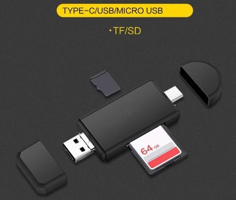 Lecteur de Carte 3 en 1 Micro USB - USB - Type C pour Android