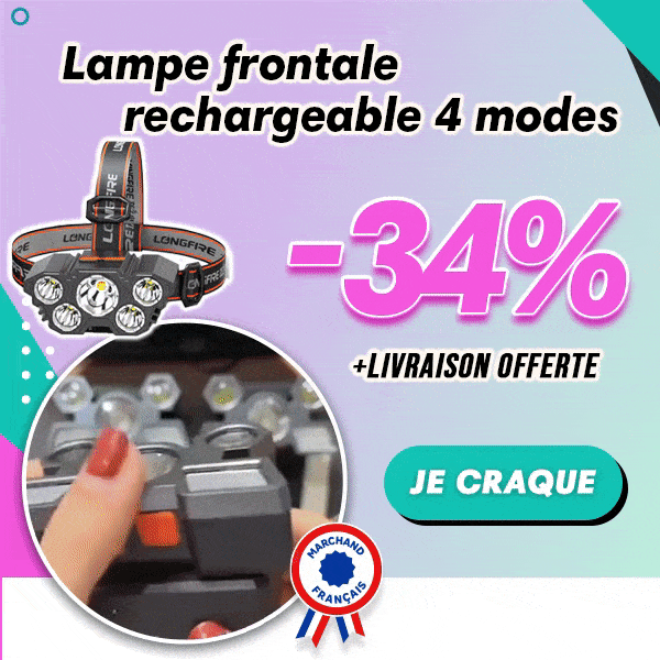 Lampe frontale rechargeable 4 modes