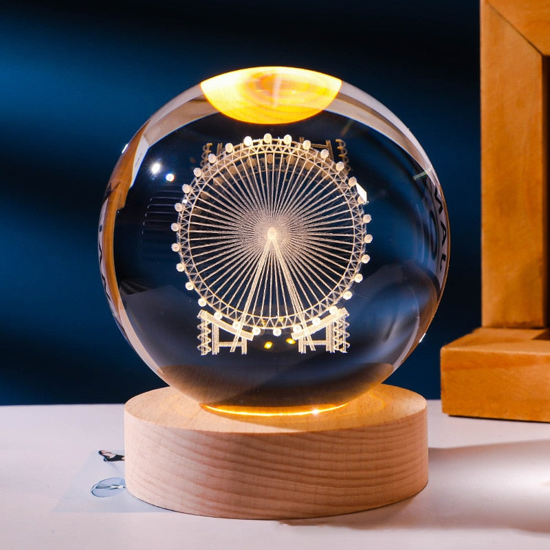 Lampe de chevet en cristal 3D