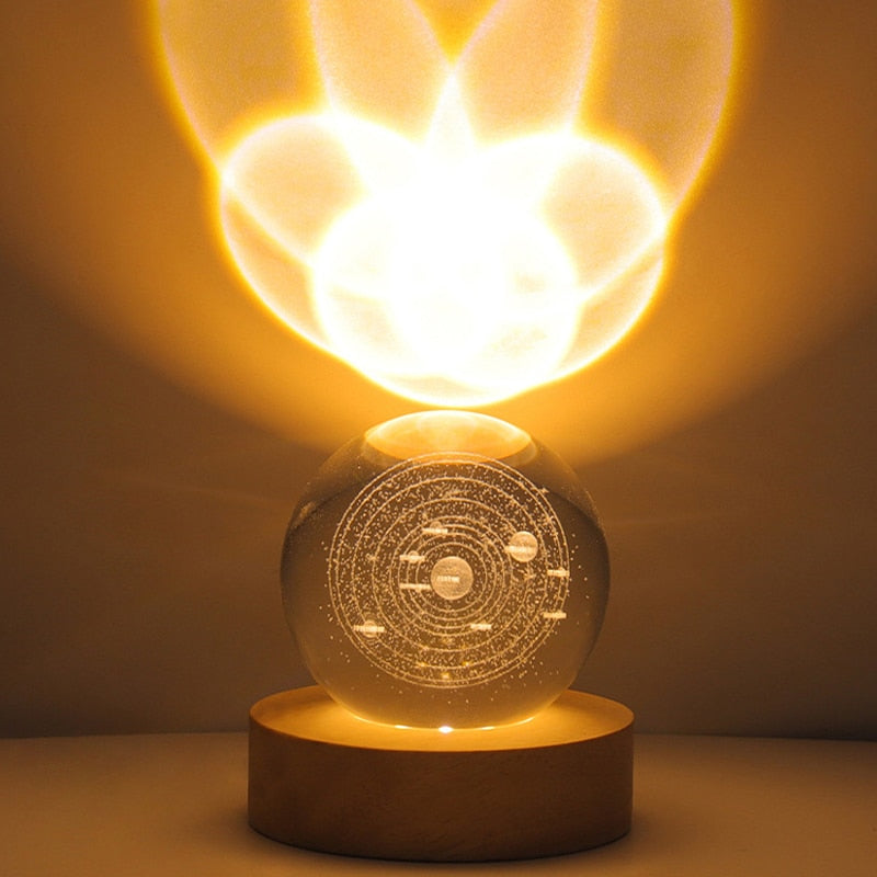 Lampe de chevet en cristal 3D