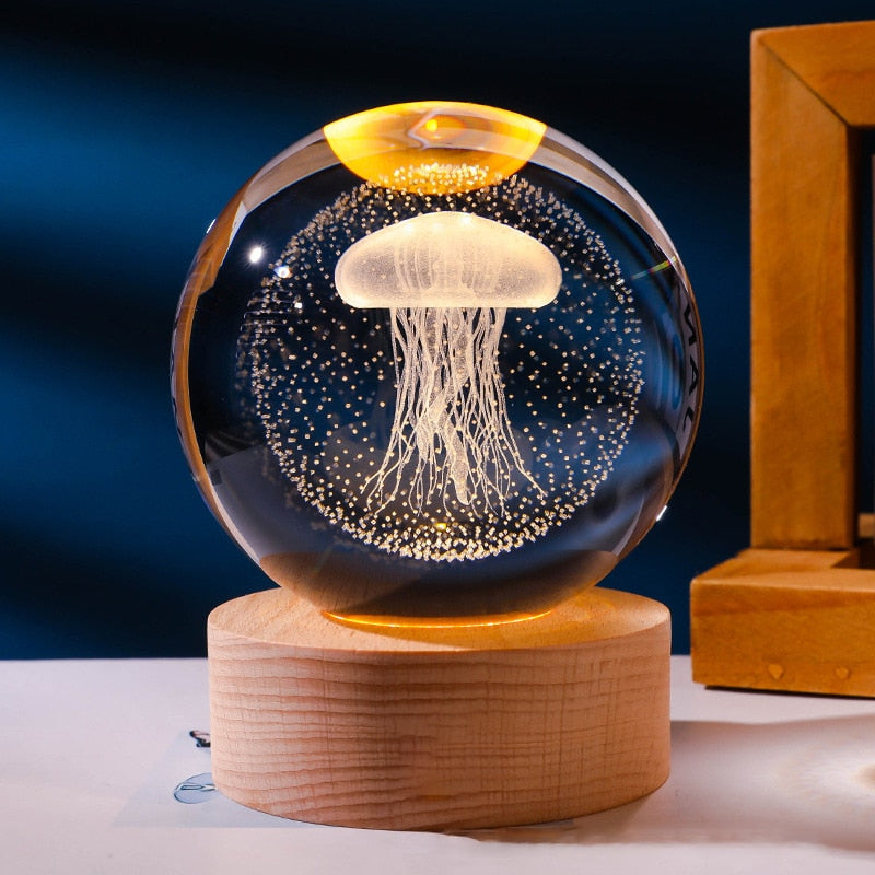 Lampe de chevet en cristal 3D