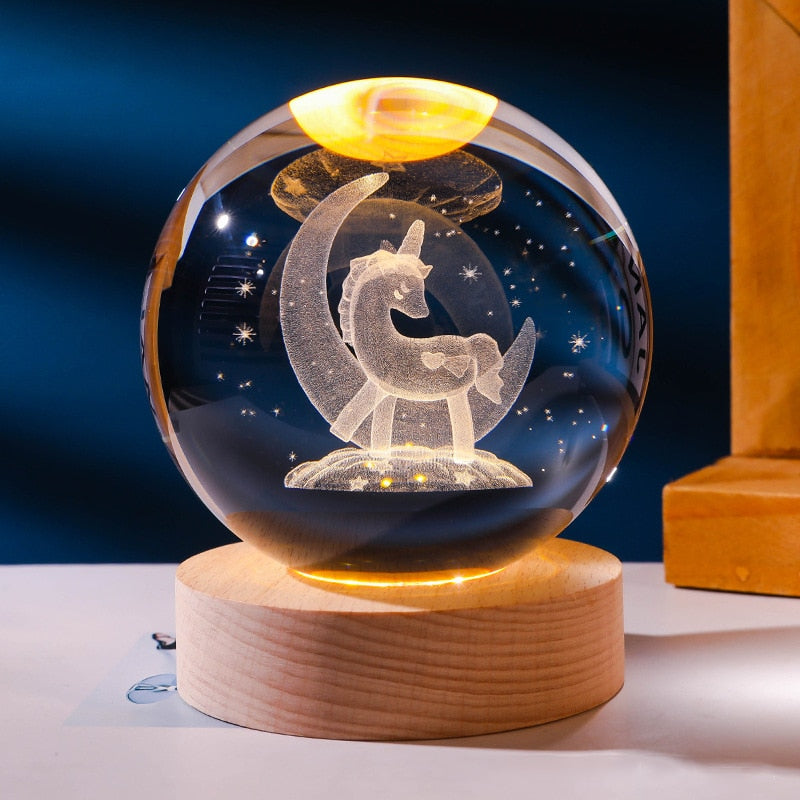 Lampe de chevet en cristal 3D