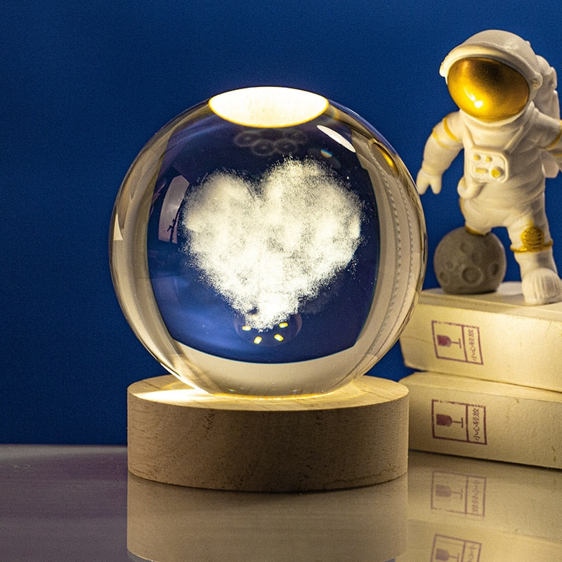 Lampe de chevet en cristal 3D