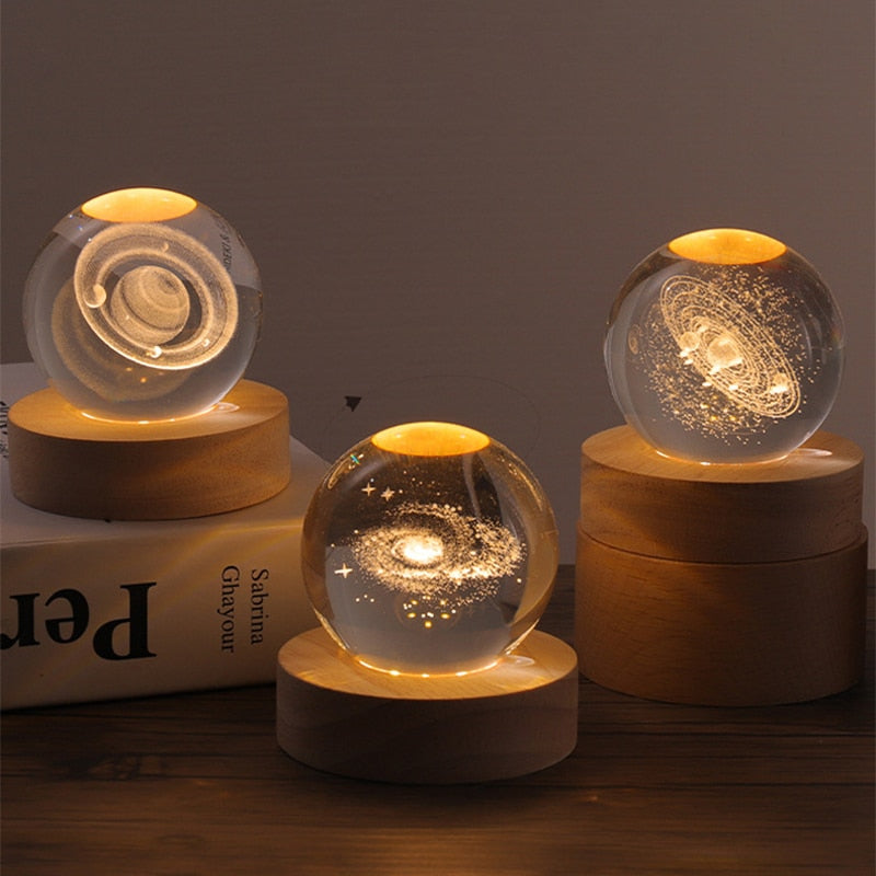 Lampe de chevet en cristal 3D