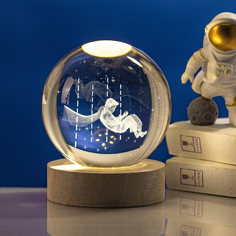 Lampe de chevet en cristal 3D
